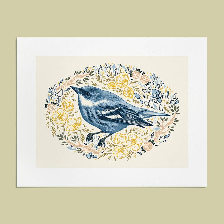 8x10" Giclee Print: Female Cerulean Warbler for wholesale by Mustard Beetle