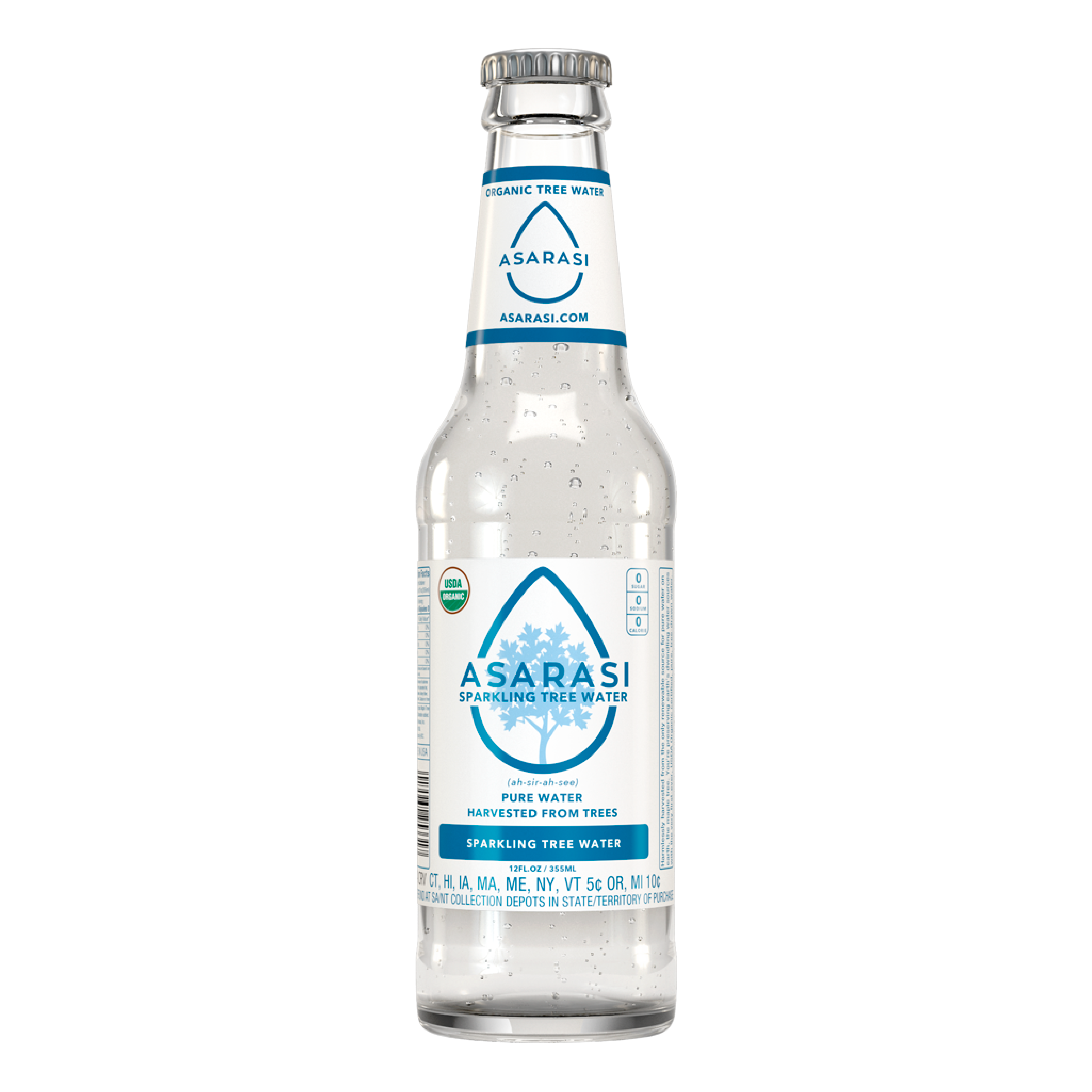 Asarasi Sparkling Tree Water - Wholesale Sparkling Water - 12-Pack Bottles - Asarasi Sparkling Tree Water, NaturalPlain2
