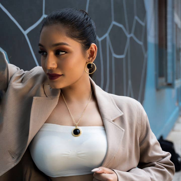 DIORA - Wholesale Stud/Post Earrings - Black Onyx Stud Earrings Handmade Fashion Statement Jewelry 3