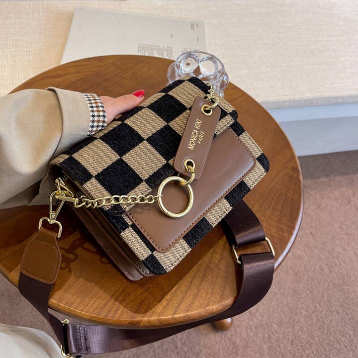 ACCITY - Wholesale Shoulder Bag - Women's - Trendy Checkered PU Crossbody Bag for Women_CWAB154511