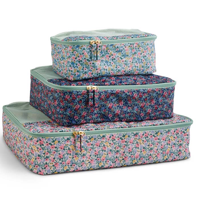 Rosa Packing Cube Set for wholesale by Rifle Paper Co.