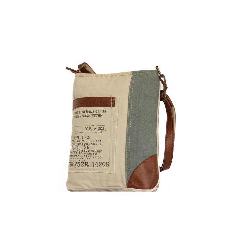 Mona B. - Wholesale Crossbody Bag - Women's - Identified Up-Cycled Canvas Crossbody, M-60122