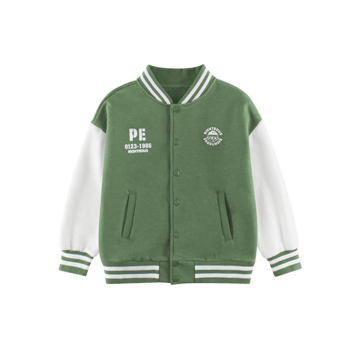 Manteau de baseball à boutonnage simple à motif de lettres pour garçons et filles pour la vente par MyKids-USA®