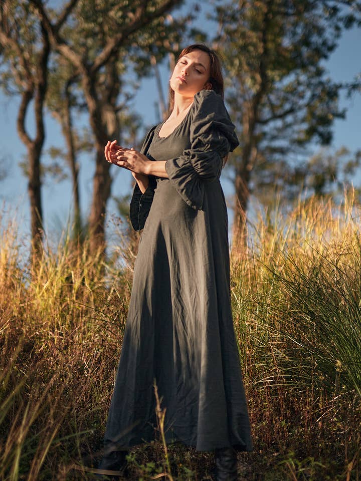 Olive Maxi Dress - Charcoal for wholesale by Chasca