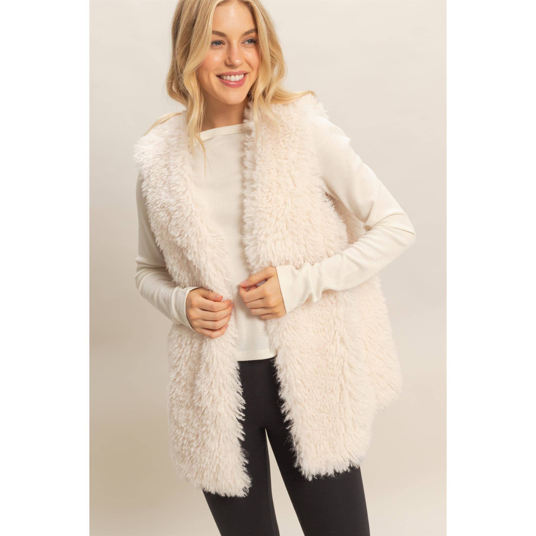 HYFVE - Vente Veste sans manches – femme - Gilet en laine floue7