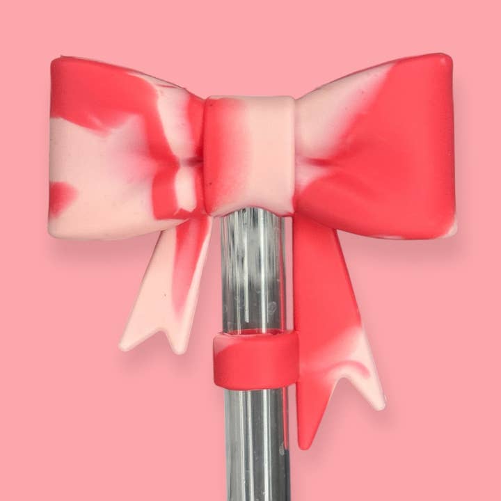 Salmon Glow | Bow | Straw Topper 10mm for wholesale by Sip n' Style Shop Co.