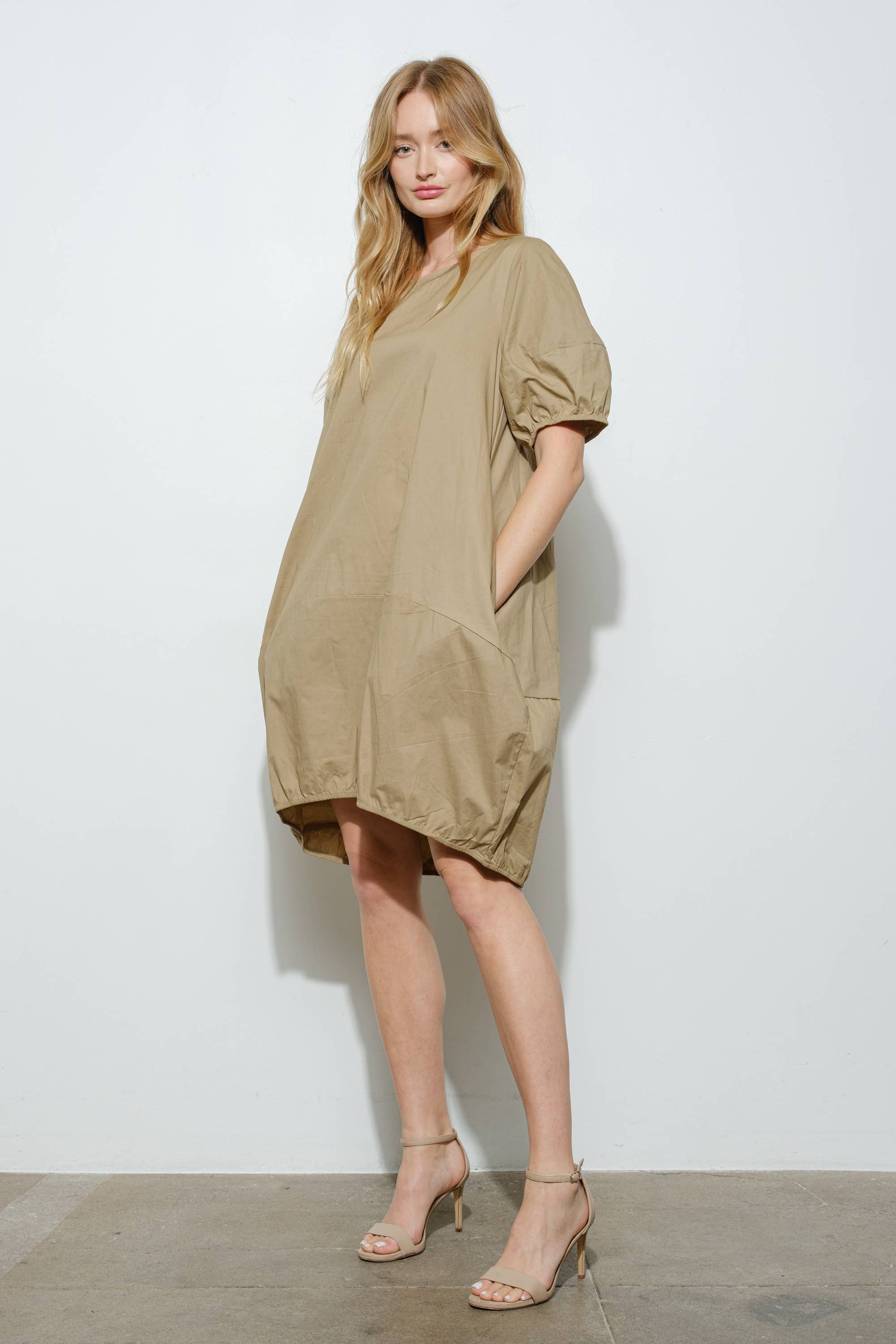 Bloidy - Vente Robe – femme - Robe mini bulle en popeline à manches courtes - D10482SS17