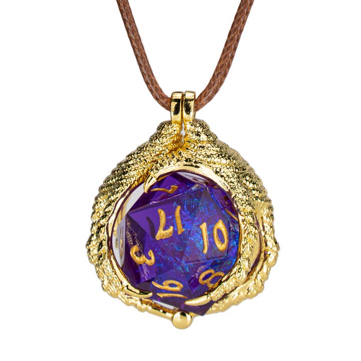Dragon Claw Necklace with D20 - Gold for wholesale by Hymgho Premium Dice