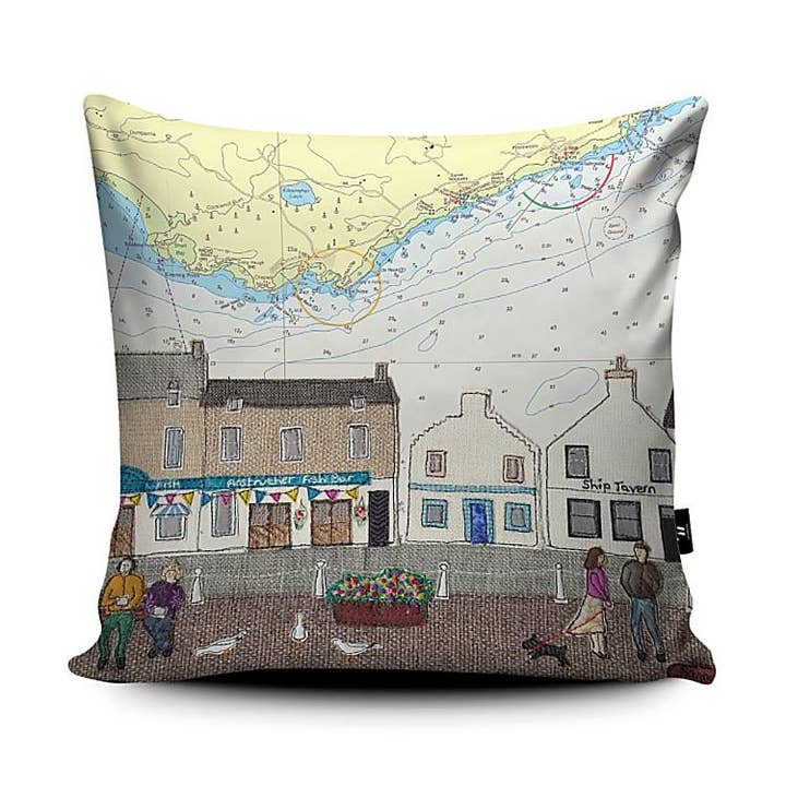 Hannah Wisdom Textiles – wholesale Throw/decorative pillow – Anstruther Fife Scotland Cushion