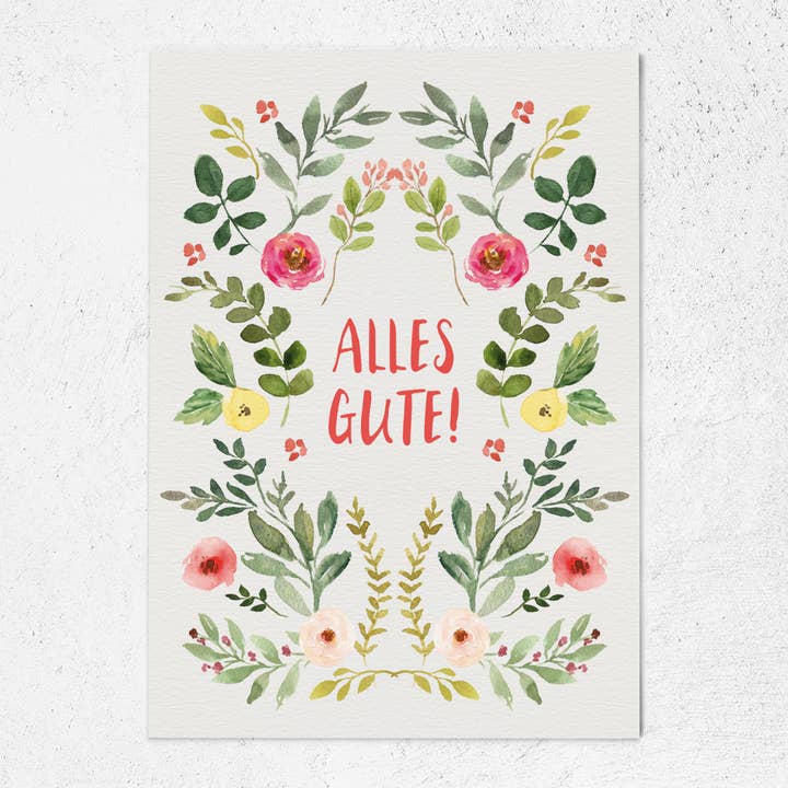 Carte postale Alles Gute A6 Carte de vœux pour la vente par Justepixx