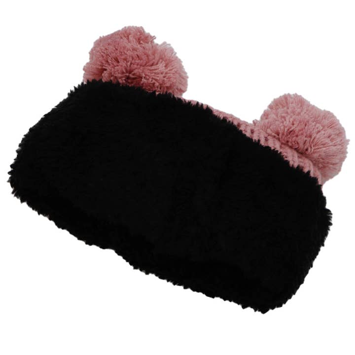 Cap Zone - Wholesale Beanie - Kids - Kids Teddy Bear Fleece Lined Garter Knitted Beanie5