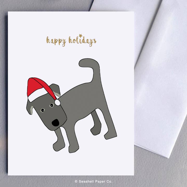 Carte de chien Holiday Seasons pour la vente par Seashell Paper Co.