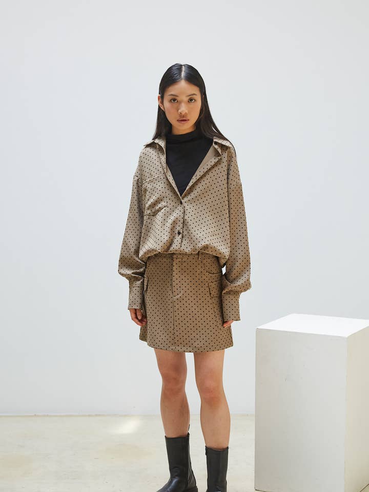 Valse 2-delige stippen blouse set voor wholesale door ELLI WHITE