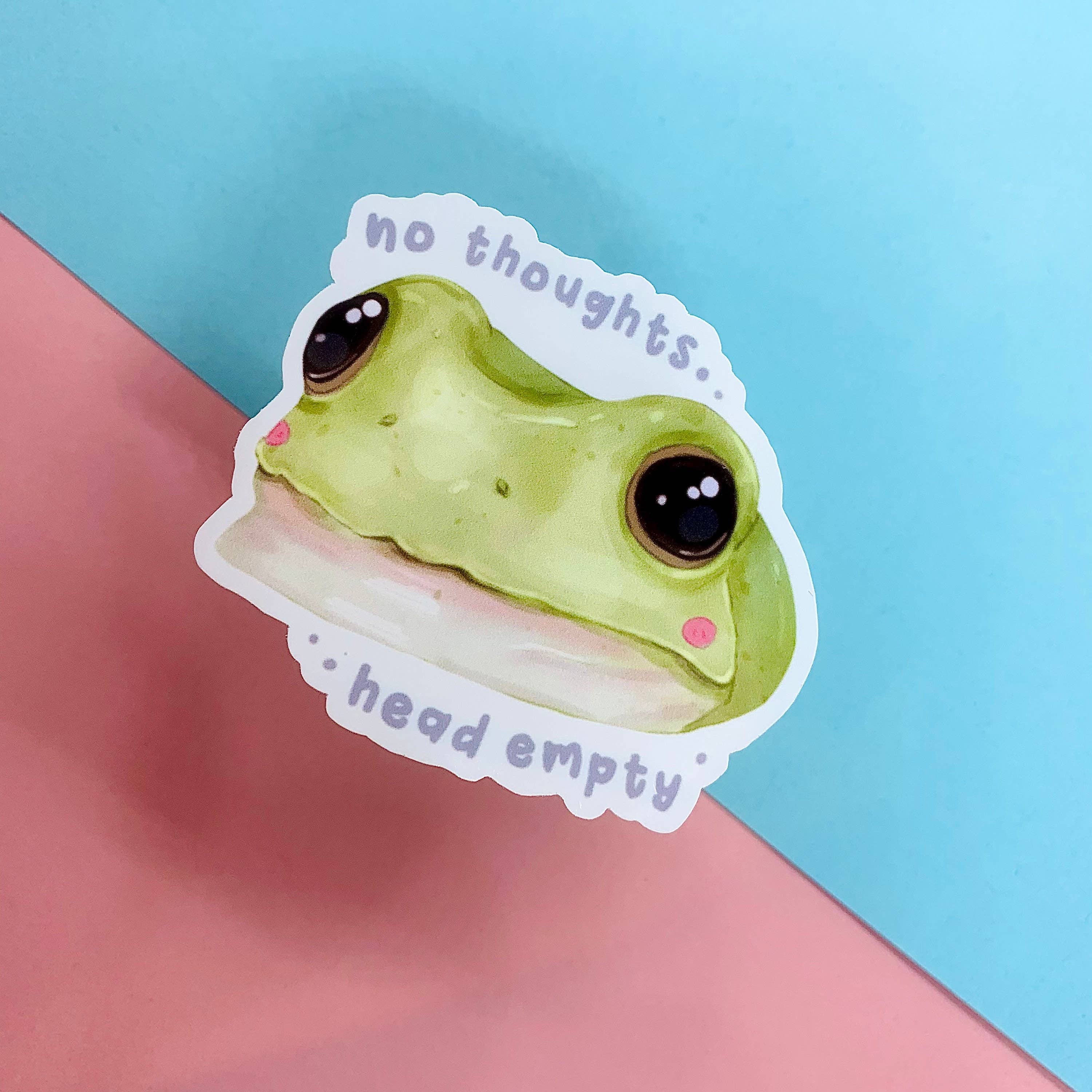 BubblesArtCraft - Wholesale Sticker - Frog Meme Sticker | No Thoughts Head Empty | Frog Sticker2