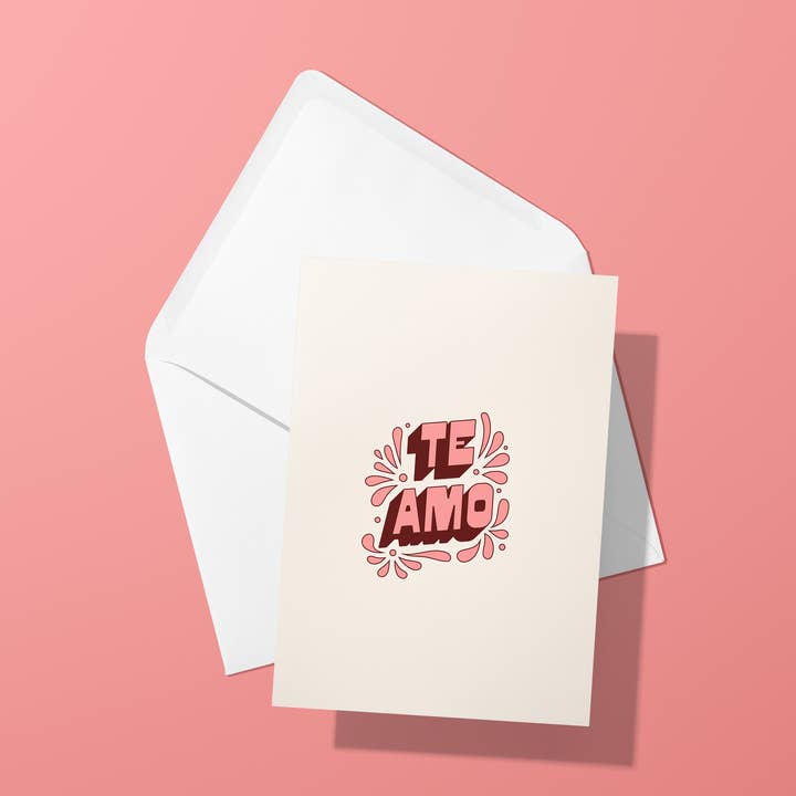 Te Amo Talavera Greeting Card and Envelope for wholesale by With Love, Coral