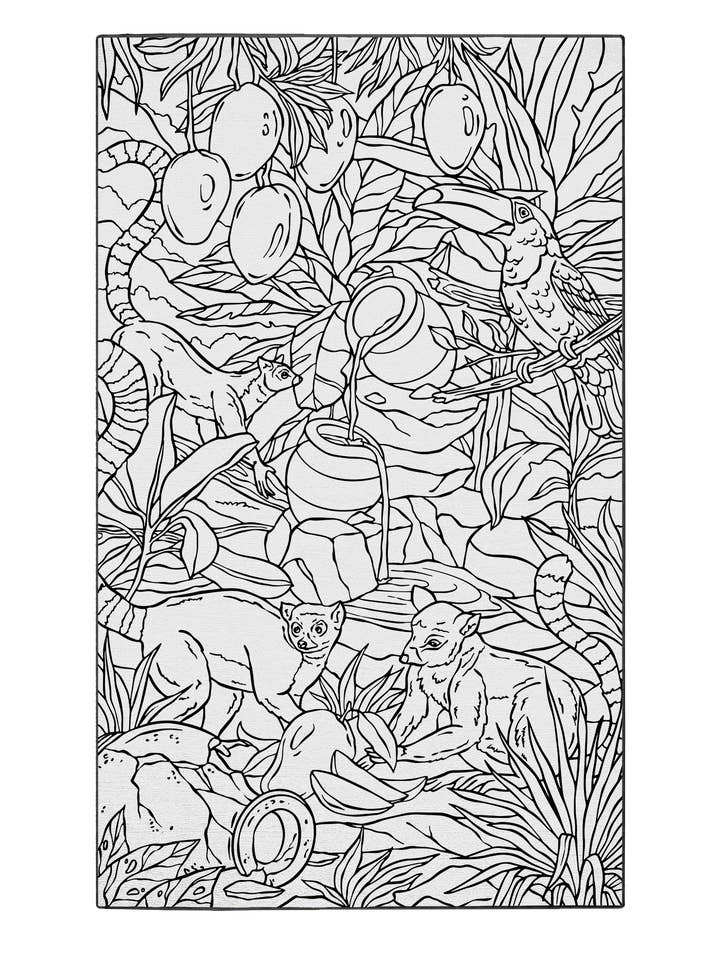 Refuge insaisissable pour lémuriens pour la vente par Coloring Rugs