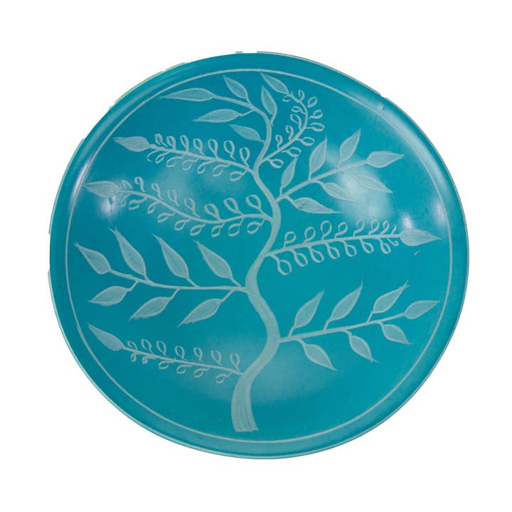 Global Crafts - Wholesale Jewelry Dish - 4-Pack - Painted Soapstone Carved Dish, Turquoise Etching