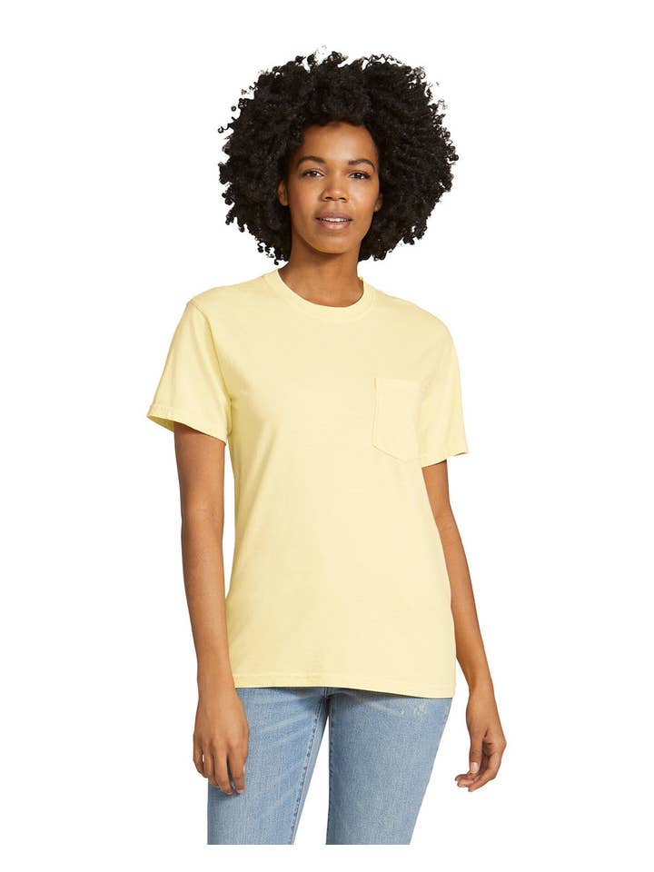 Total Apparel - Wholesale T-Shirt - Unisex - Comfort Colors Garment-Dyed Pocket Blank T-Shirt | 6030CC44