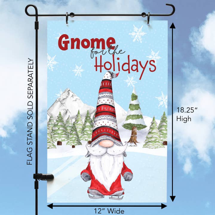 Conimar Promotions - Wholesale Flag - "Gnome for the Holidays" Reversible Multi-Image Garden Flag 1