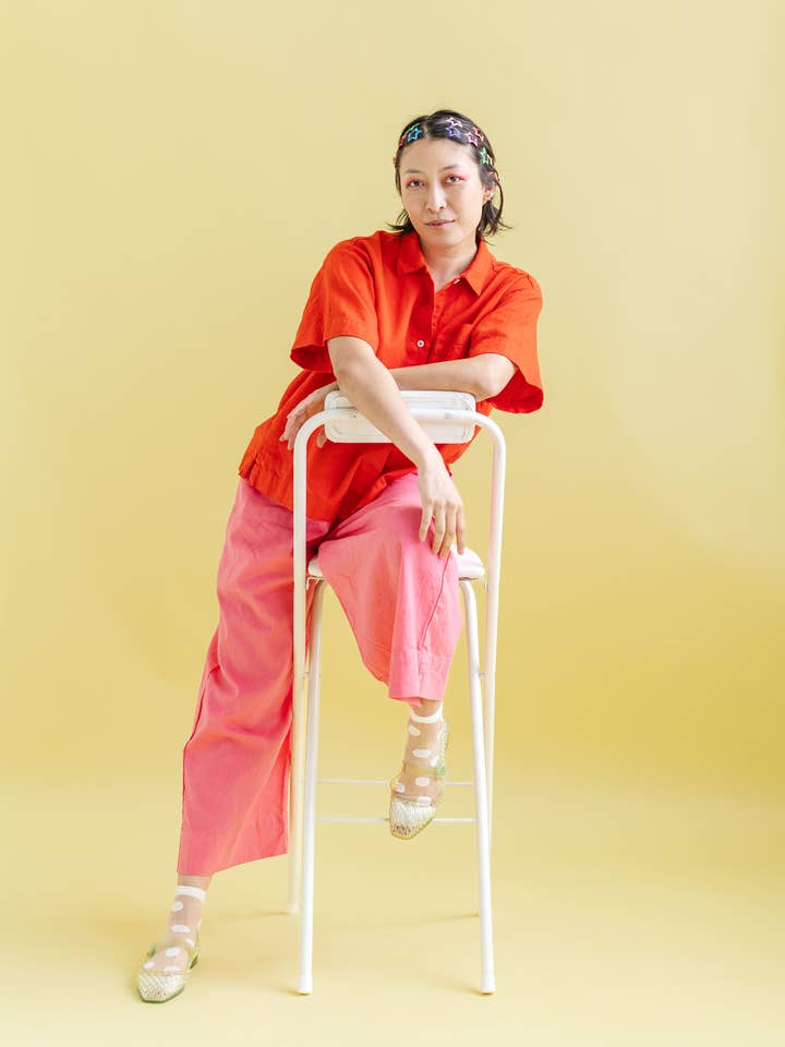 Nettle Studios - Wholesale Pants - Women's - Size Inclusive Plus Size Wide Leg Pant Bubblegum Pink Linen5