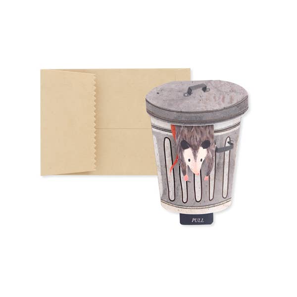 UWP Luxe - Wholesale Everyday Greeting Card - Trash Possum Mini Pop-Up Card