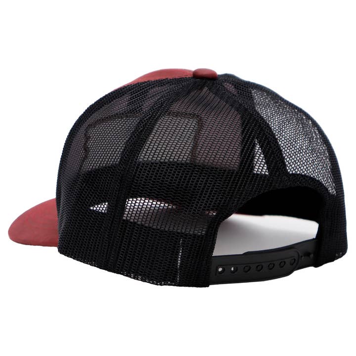 Cap Zone - Wholesale Trucker Hat - Unisex - Rifle American Flag Oiled Faux Leather Trucker Hat5