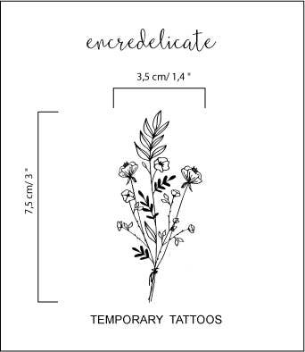 encredelicate - Wholesale Temporary Tattoo - Bouquet of wild flowers temporary tattoo1