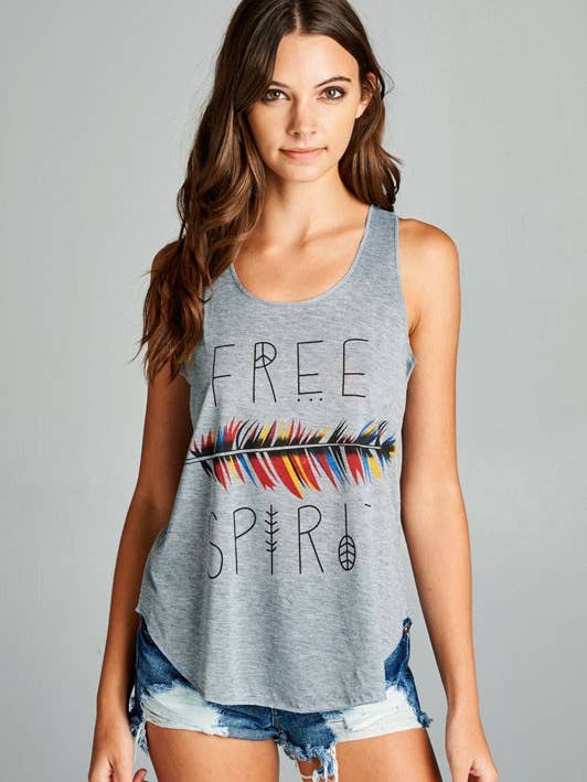 Wholesale Free Spirit Print Graphic Tanktops for your store Faire