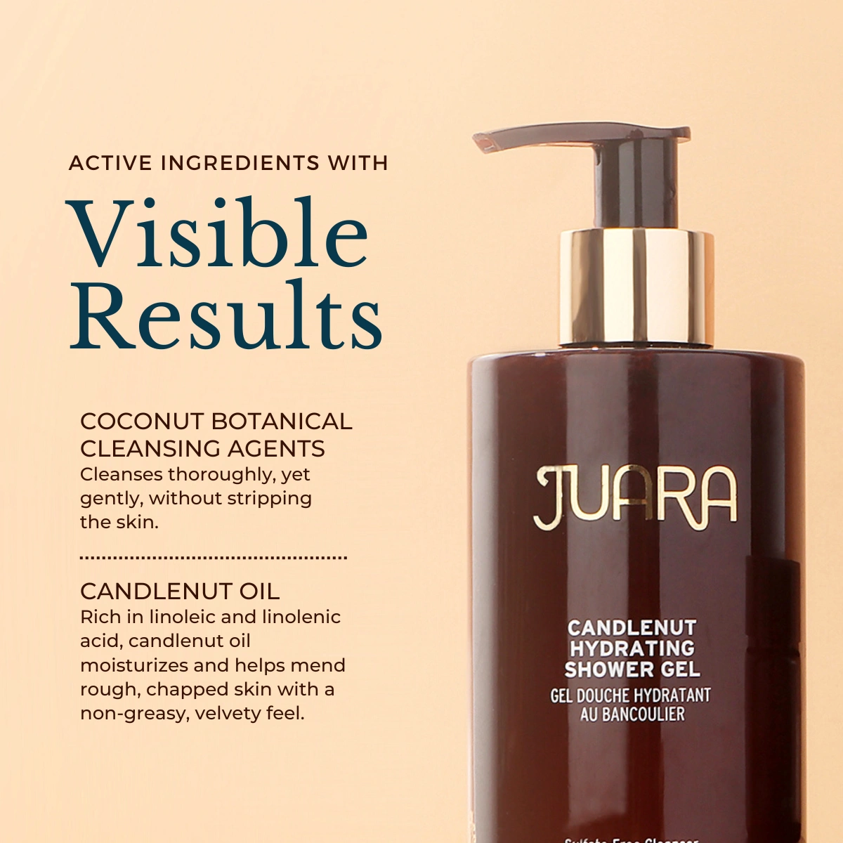 JUARA Skincare - Vendita all'ingrosso Bagnoschiuma/gel doccia - Gel doccia idratante Candlenut 12 Oz2