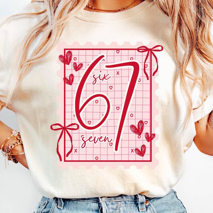 Six Seven Valentines Stamp Shirt, Viral Saying 67 Sweater for wholesale by Glaime