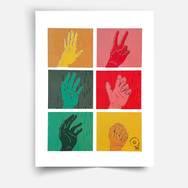 Ginger & Lime Print Shop - Wholesale Art Print - Hands Screen Print0