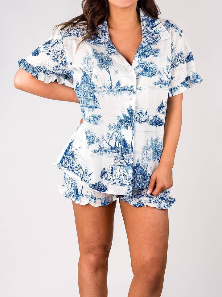 Colette Short Sleeve Lounge Top for wholesale by Violet & Brooks