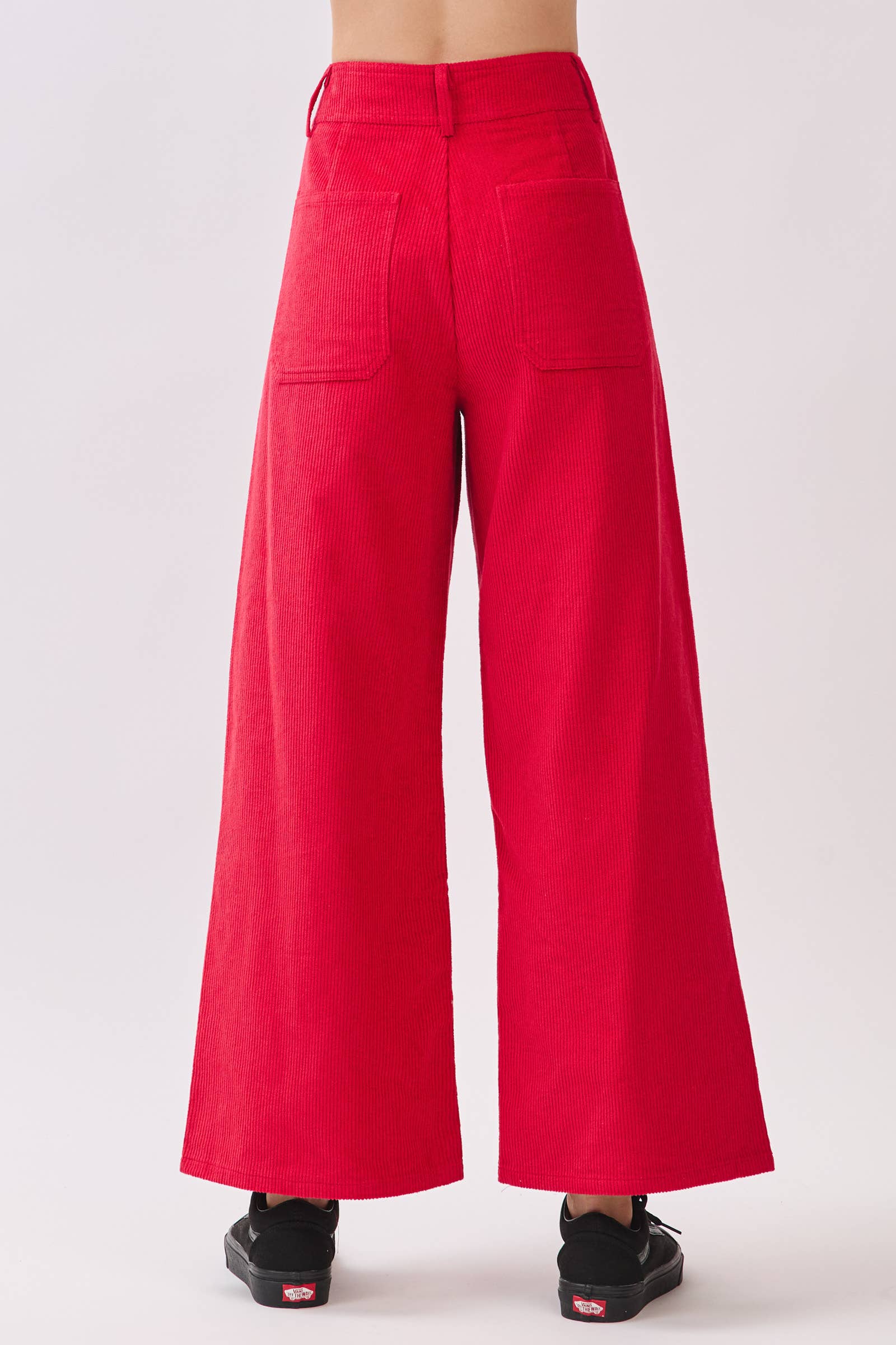 NOIR Pantalon large droit en velours côtelé en vente sur Faire14