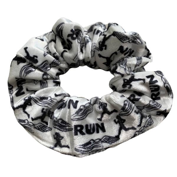 Track and Field Runner Premium Velvet Scrunchie for wholesale by Sportybella