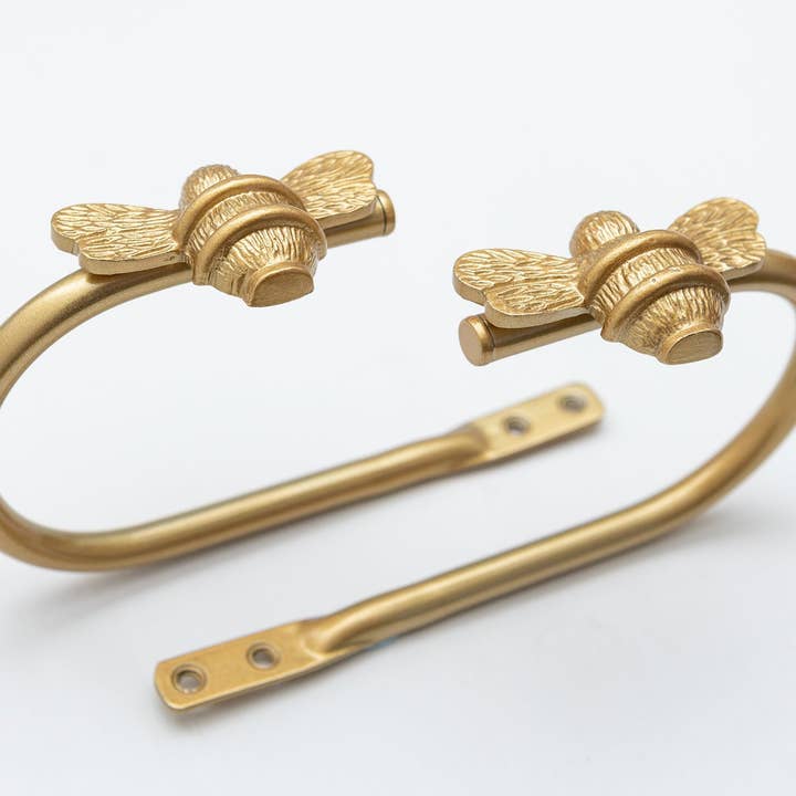 Brass bee - Wholesale Knob/Pull - Bee Curtain Holdbacks - Brass Finish