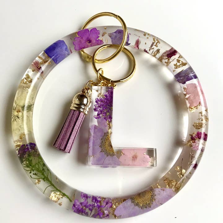 Lila blommig nyckelring armbånd Set för wholesale av Shop Drip Express