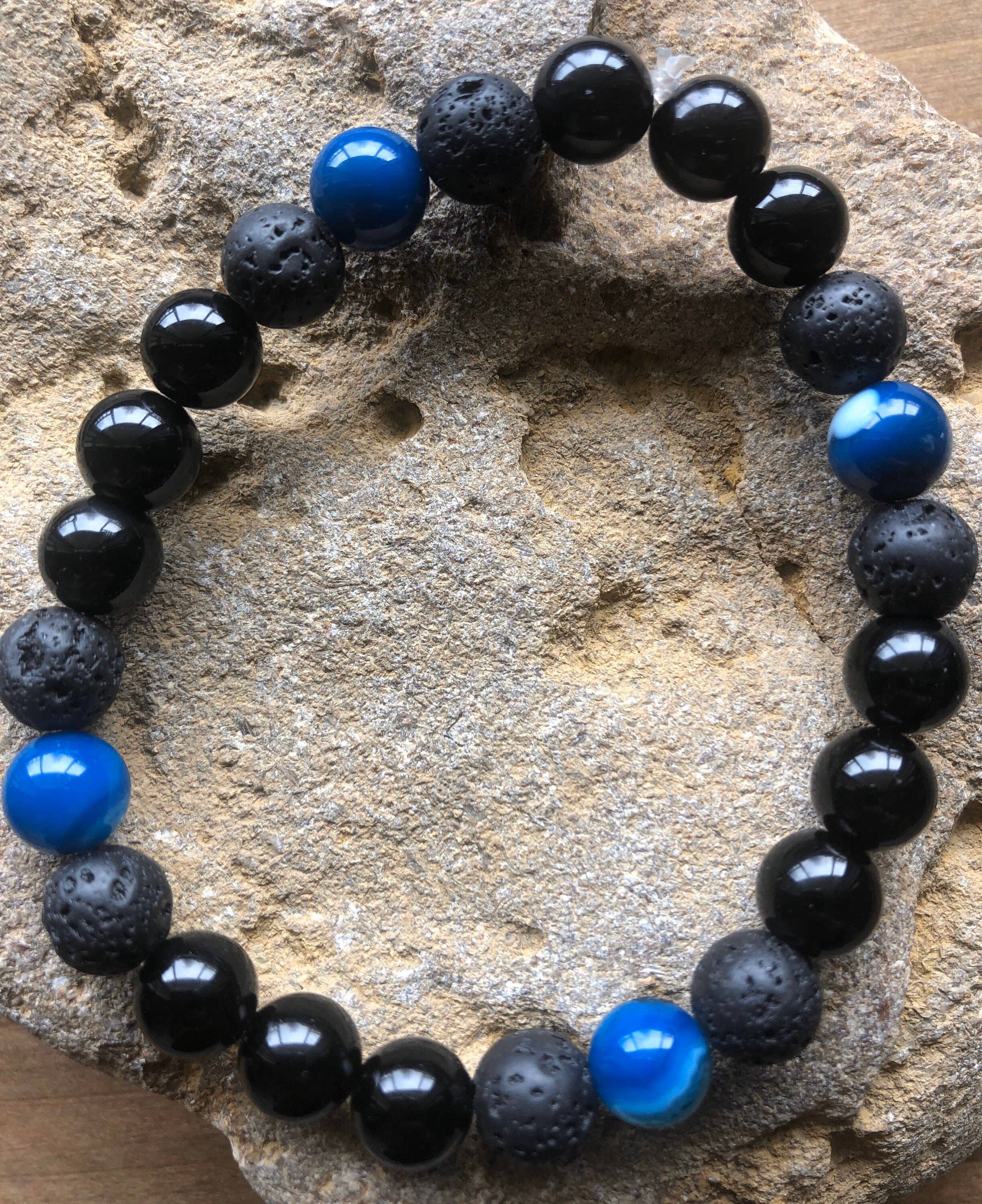 Stone+Sage - Wholesale Beaded Bracelet - Healing Bracelet, Unisex Black Onyx3