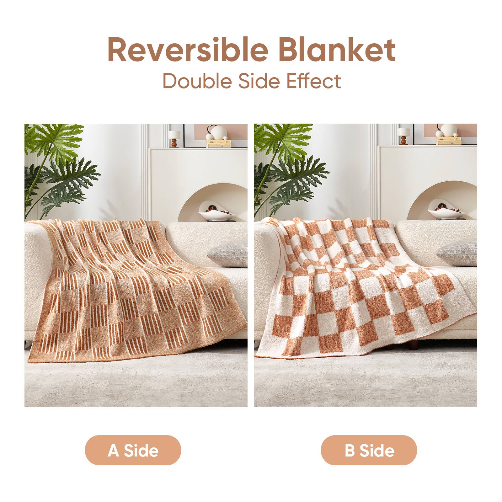 DreamValley - Wholesale Throw Blanket - SS Striped Checkered Throw Blanket 50x60 inches2