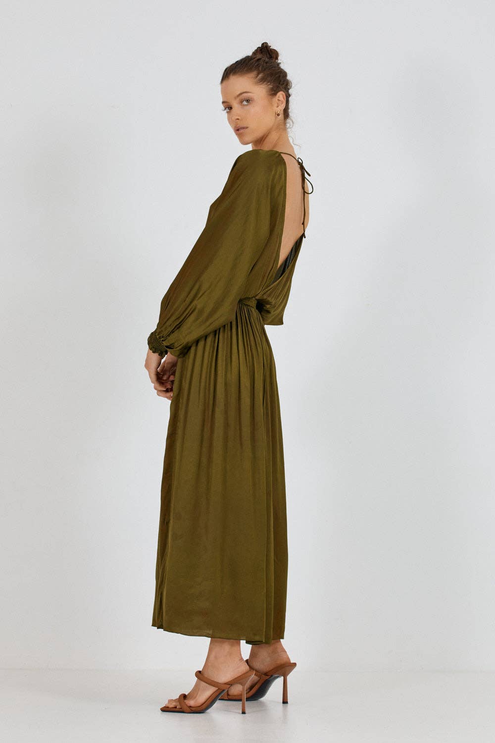 CELONI DRESS -GREEN OLIVE for wholesale on Faire4