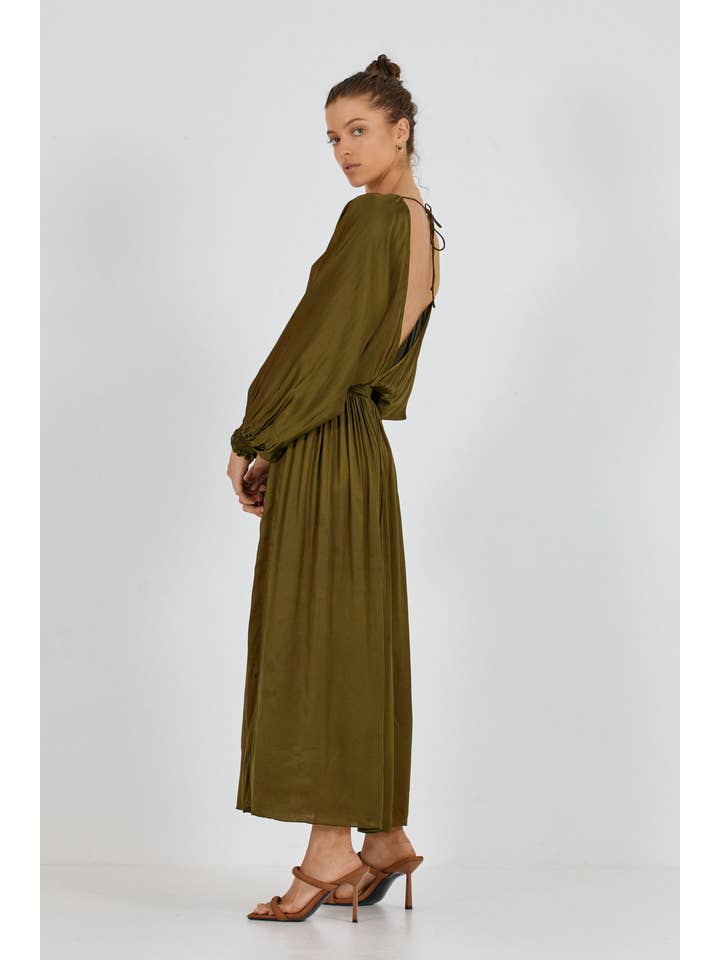 CELONI DRESS -GREEN OLIVE for wholesale on Faire4