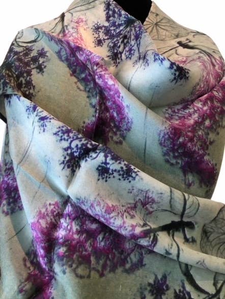 Bufanda de seda de Autumn Grey para venta al por mayor de NINA J