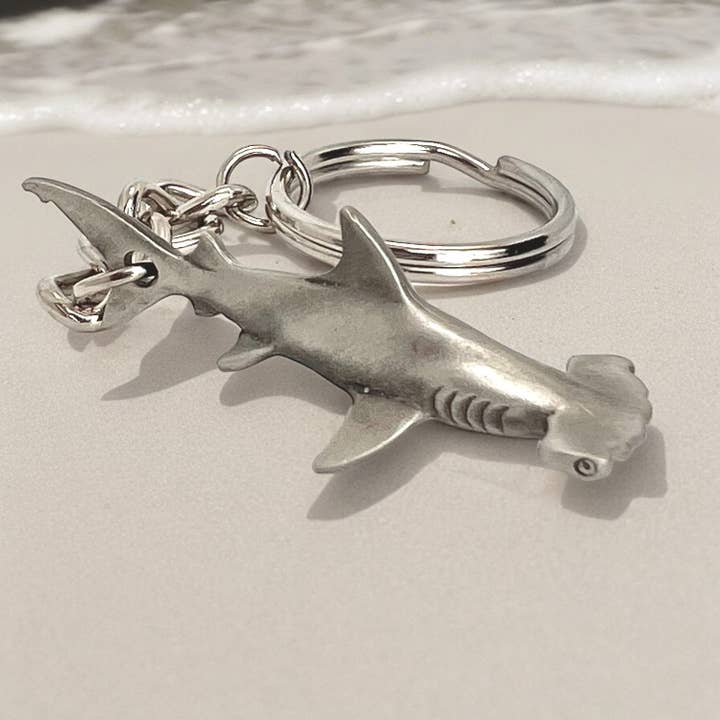 Big Blue by Roland St John - Wholesale Keychain - Unisex - Hammerhead Shark Keychain for Men and Women, Shark Keychain
