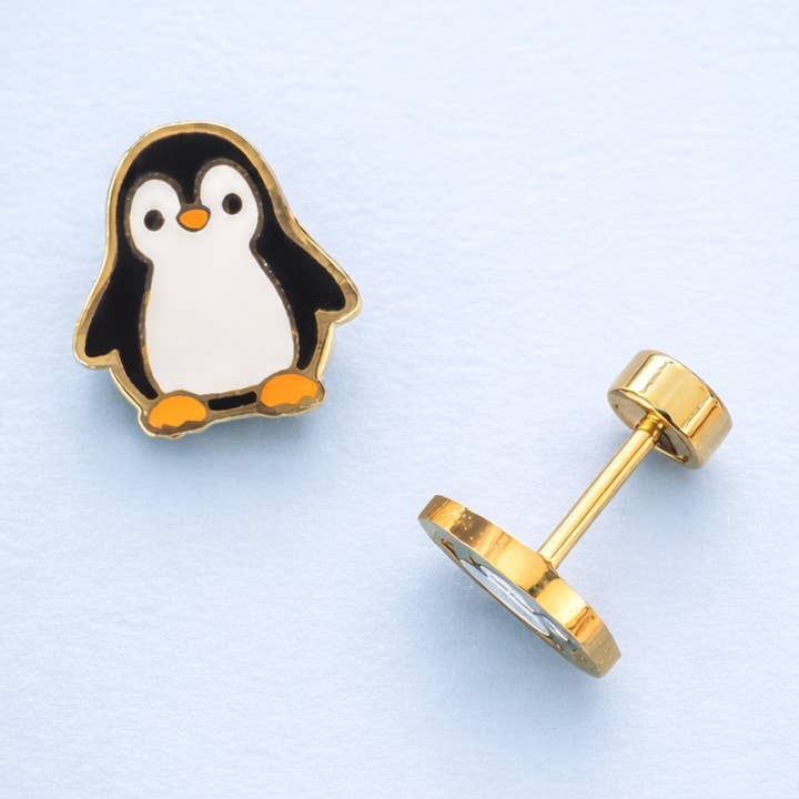 Penguin Stud Earrings for wholesale by Desert Peach