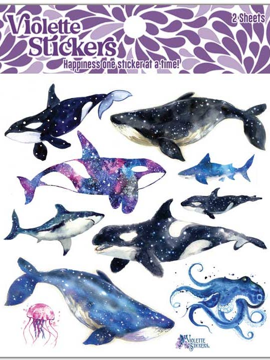 Autocollants Baleine K48 pour la vente par Violette Stickers