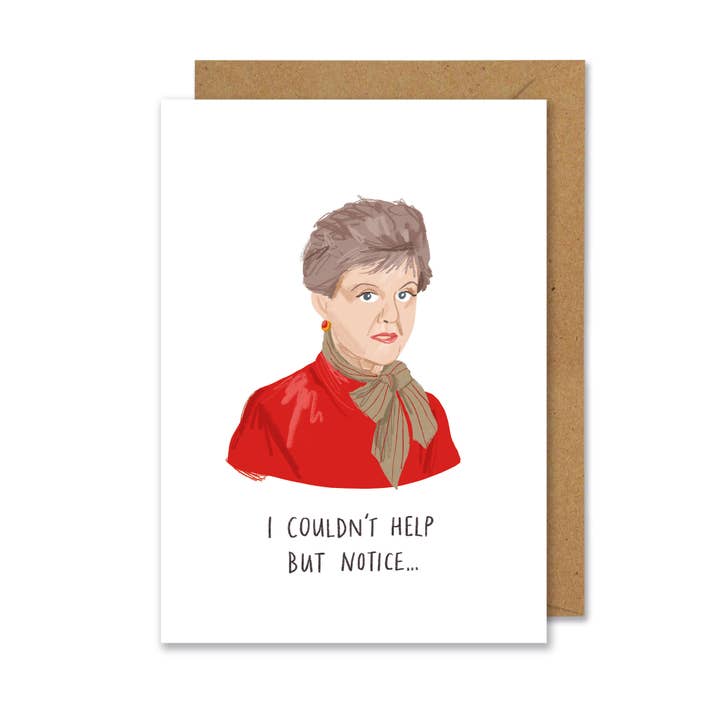 Jessica Fletcher (Murder She Wrote) inspired A6 card for wholesale by Middle Mouse