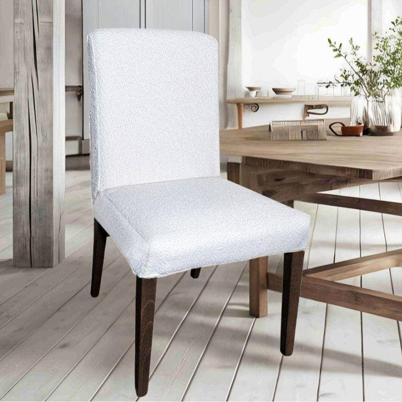 REMOVED BRAND – Großhandel Stuhl-/Sofa-Schonbezug – Boucle Esszimmerstuhlbezüge, naturweiß, kompatibel mit IKEA Henriksdal, 2er-Set0