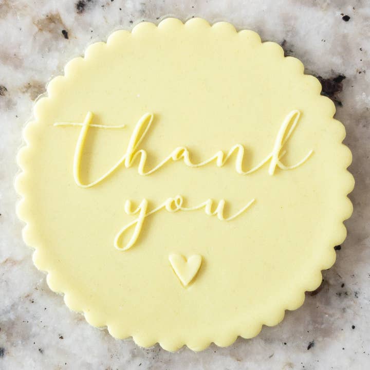 Tampon à gaufrer Thank You with Heart PopUp Cookie Biscuit pour la vente par Cut Bake Stamp