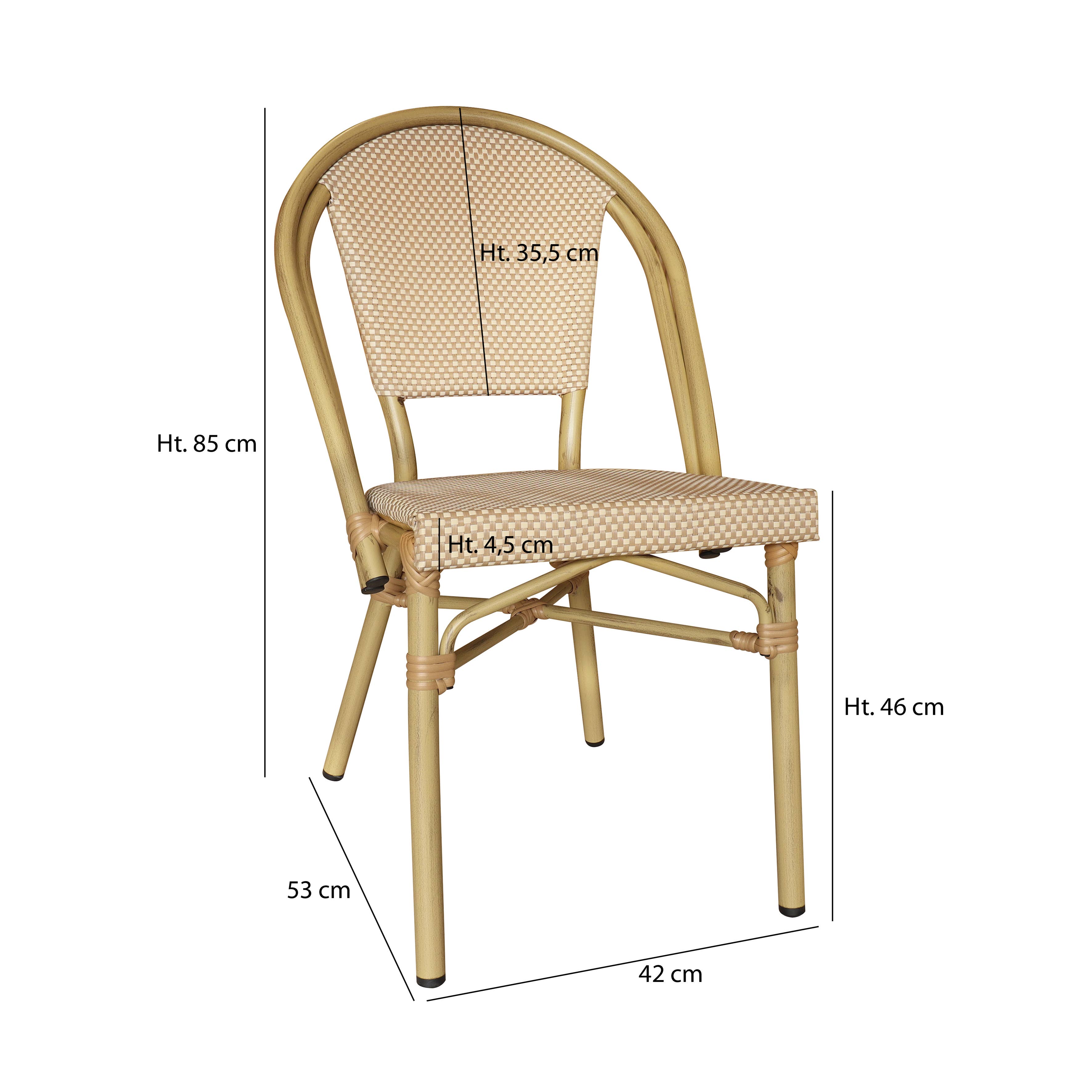 Now's Home - Vente Chaises - LOT 2 CHAISES EN TEXTILENE BEIGE ASPECT BAMBOU AMALFI5