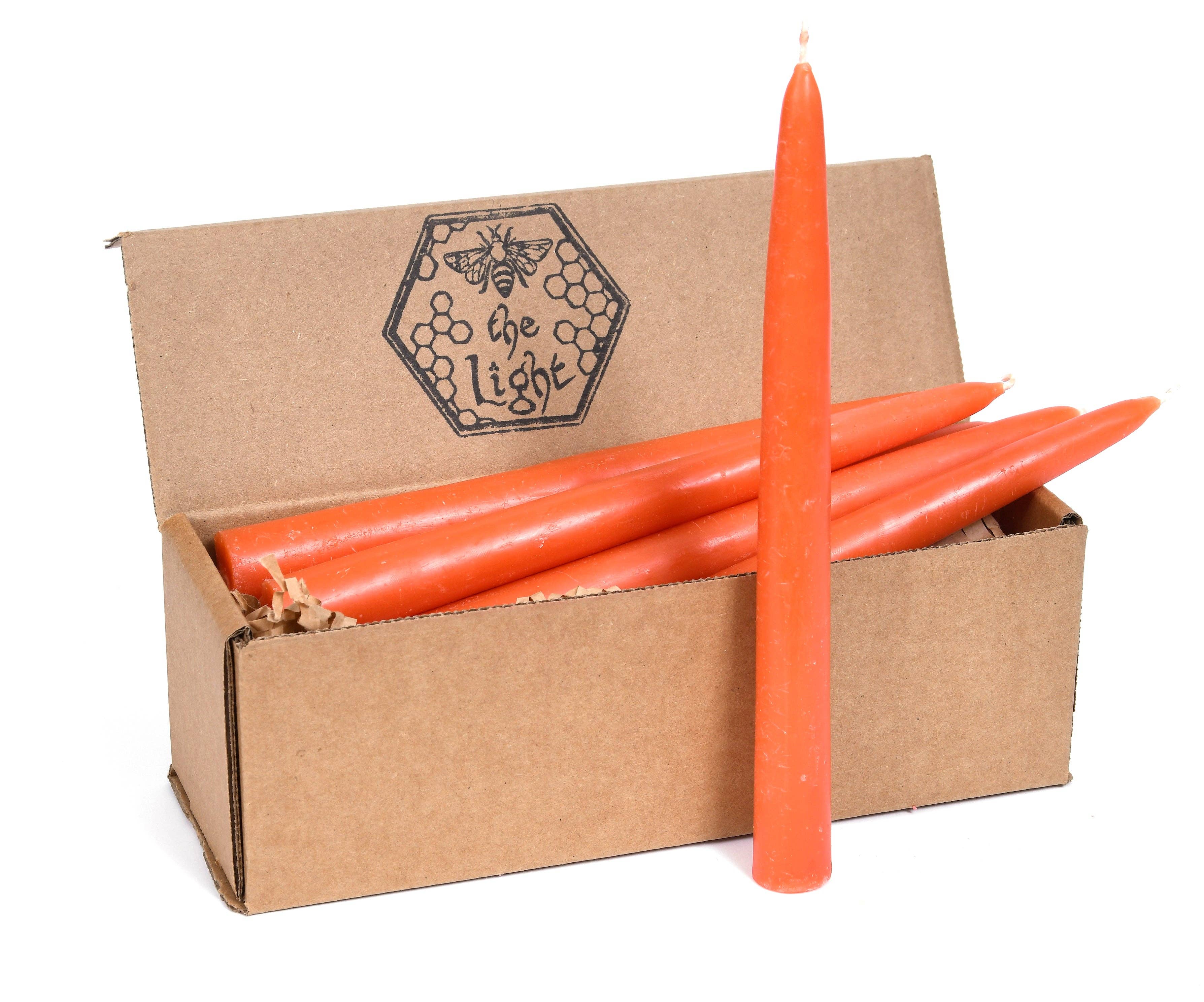 BeeTheLight - Vente Bougies/bougeoirs coniques - Bougie en cire d’abeille pure 100 % style effilé trempée 21,3 cm x 2,2 cm, à l’unité2