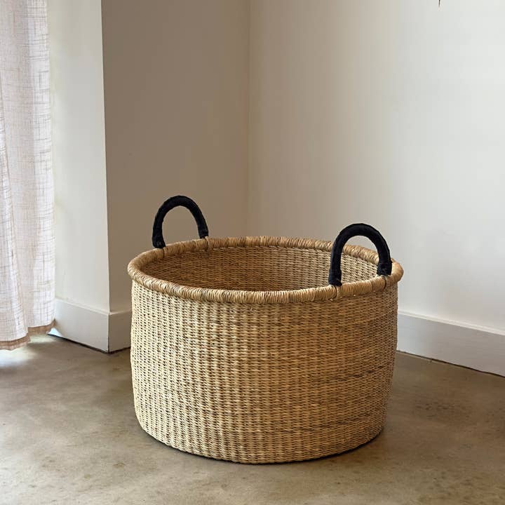 Mbare Home + Gift - Wholesale Basket - Low Laundry Basket - Natural1